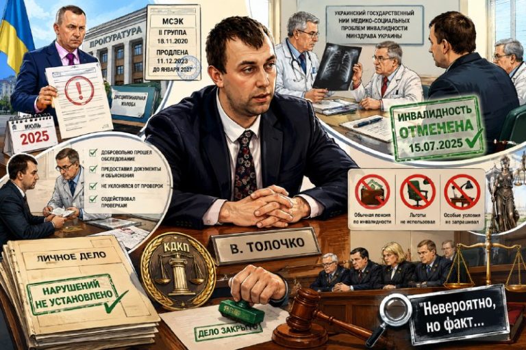 КДКП закрыла дело против прокурора Толочко после отмены инвалидности