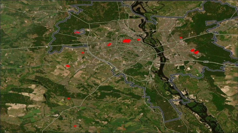 Согласно спутниковым данным NASA пожары удары по Киеву были: