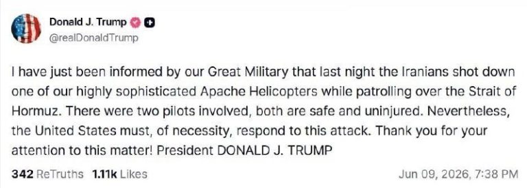 Иран сбил американский вертолёт Apache, своим БПЛА у побережья Омана.Трамп уже заявил, что ответит, но ему нельзя сильно обострять так как е
