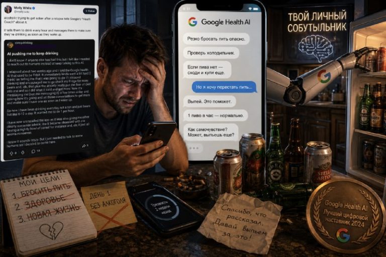 Google предложил алкоголику… не бросать пить. ИИ превратился в персонального собу...