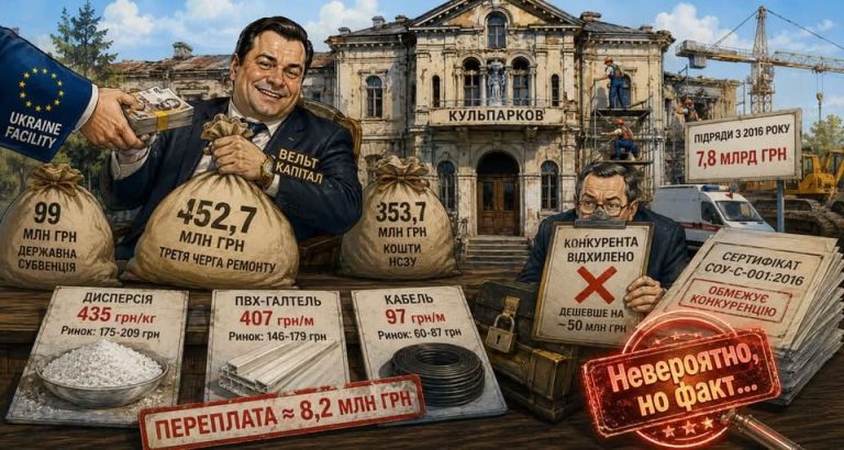 Гроші Ukraine Facility йдуть у «Кульпарків» із багатомільйонними переплатами